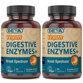 DEVA Digestive Enzymes+ bottle front offering vegan digestive support
