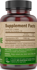 DEVA Glucosamine tablets closeup, showing tablet texture and vegan formulation.