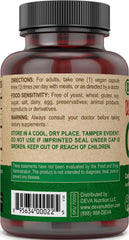 DEVA CLA ingredients panel showing safflower oil origin and vegan formulation.