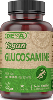 DEVA Vegan Glucosamine bottle front, a plant-based option for joint comfort.