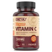 DEVA Vitamin C 500 mg bottle front view, vegan formula for daily wellness