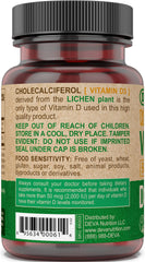 DEVA Vitamin D3 label close-up highlighting vegan certification and animal-free formula