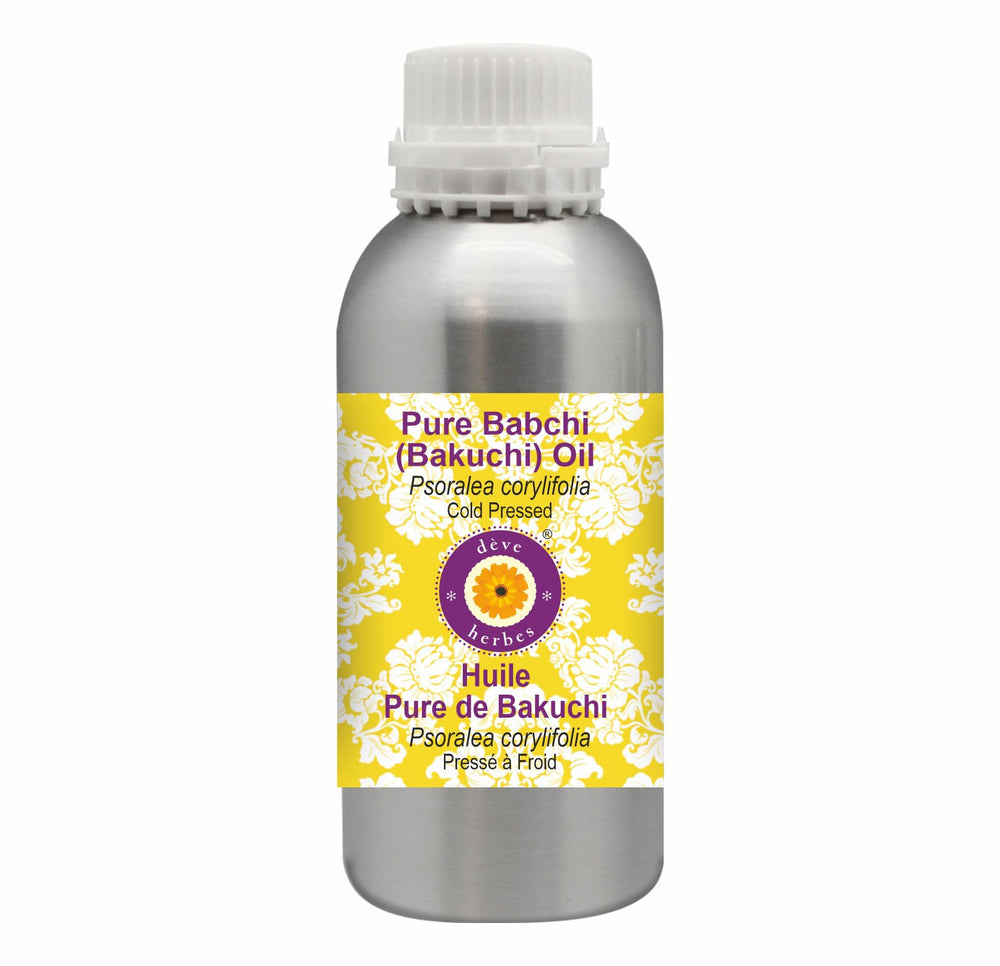 Deve Herbes Babchi oil bottle front view for skin care and dilution