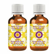 dève herbes Blue Cypress bottle and pour demonstrates easy application and potency preservation.