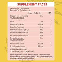 DFP TrySafe Women bottle nutrition panel, probiotic blend and slippery elm benefits