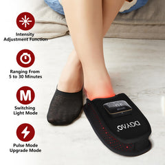 DGXINJUN cordless red-light foot wrap back view showing battery flexibility