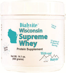 Dialyvite Wisconsin Supreme Whey bottle front for a quick protein boost
