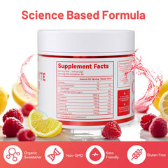 DIATMOON Electrolytes Powder scoop beside bottle suggests quick sugar-free hydration