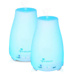 Diffuserlove 2-pack 200ml ultrasonic diffuser on desk for subtle aromatherapy.