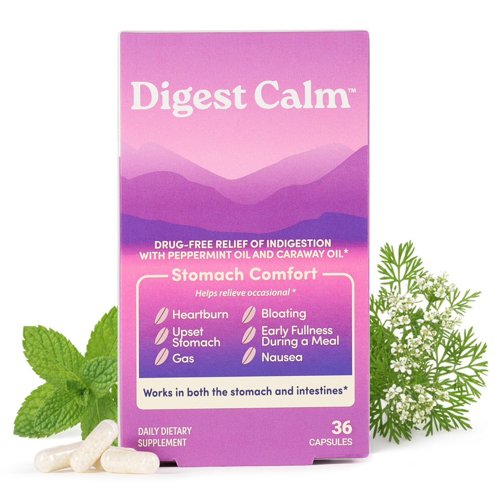 Digest Calm bottle with capsules for daily digestive support