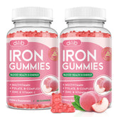 Dilib Iron Gummies peach flavor bottle for everyday energy support
