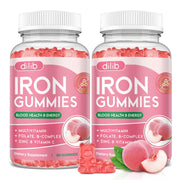 Dilib Iron Gummies peach flavor bottle for everyday energy support