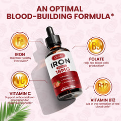 Dilib liquid iron strawberry dropper emphasizes easy dosing for steady iron intake.