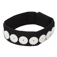 Dioche acupressure wrap headband worn on the head for targeted comfort.