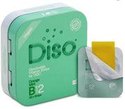 DISO B12 dissolving strip in orange-mint flavor for on-the-go energy support.