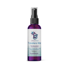 Diva Stuff Travelers Mist bottle on nightstand with calming lavender scent for sleep