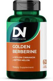 Divinity Nutra Berberine bottle front with vegan capsules for daily wellness