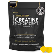 DLNIA Creatine Gummies blueberry bottle – convenient pre-workout energy.