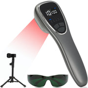 Dmzosmd cold laser dog device on a stand for hands free treatment.