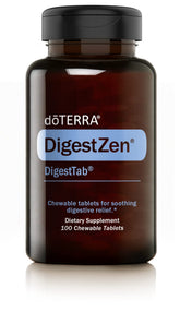 doTERRA DigestTab tablet close-up for on-the-go digestive support.