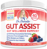 Doctor Danielle Gut Assist bottle-front with berry-flavored powder for daily digestive support