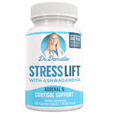 Doctor Danielle Stress Lift bottle showcasing 5-in-1 formula for stress relief and mood support