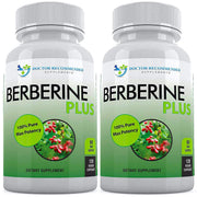 Doctor Recommended Supplements Berberine Plus bottle shows high-potency berberine per serving.