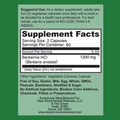 Doctor Recommended Supplements Berberine Plus capsules emphasize veggie capsule format and purity.