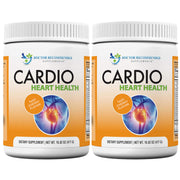 DOCTOR RECOMMENDED SUPPLEMENTS Cardio Heart Health powder bottle close-up for blood flow support.