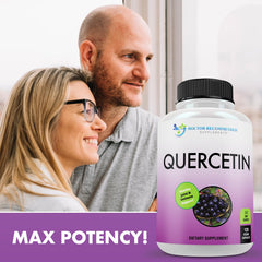 DOCTOR RECOMMENDED SUPPLEMENTS quercetin label highlights non-GMO and USA-made