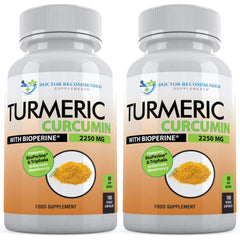 DOCTOR RECOMMENDED SUPPLEMENTS turmeric-curcumin bottle highlighting high potency for daily wellness