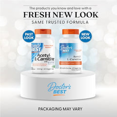 Doctors Best Acetyl-L-Carnitine capsules close-up for clarity.