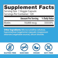 Packaging shows soy-free icon and premium B-complex formula.