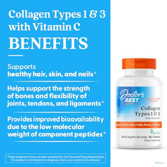 Doctor's Best collagen pills stacked for compact, easy daily supplementation.