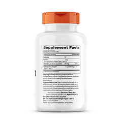 Close-up of Doctor's Best Collagen tablets highlighting hydrolyzed peptides.
