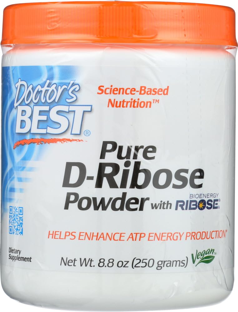 Doctor's Best D-Ribose bottle with a clear label for daily energy support