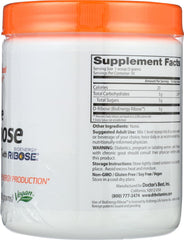 Doctor's Best D-Ribose ingredient panel highlighting non-GMO and vegan options