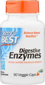 Doctor's Best Digestive Enzymes bottle front view for full-spectrum digestion support.