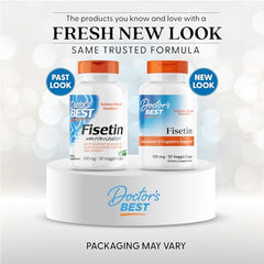 Capsules closeup of Doctor's Best Fisetin with Novusetin for brain health support