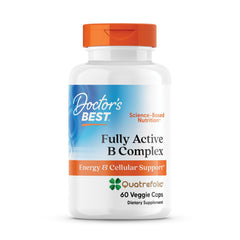 Doctor's Best Fully Active B Complex bottle shows energy support for daily life.