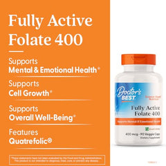 Doctor's Best Fully Active Folate capsules arranged for a daily supplement routine.