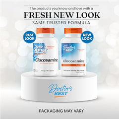 Close-up of the Doctor's Best Glucosamine label highlighting 1500 mg per serving for joint support.