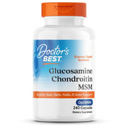 Doctor's Best Glucosamine Chondroitin MSM OptiMSM bottle front showing joint support benefits