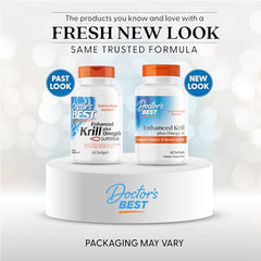 Close-up of Doctor's Best krill oil softgels for easy daily use