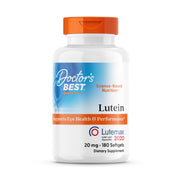 Doctor's Best Lutein bottle highlights daily eye health support