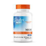 Doctor's Best MSM capsules bottle shows a trusted supplement for hair, skin and nails.