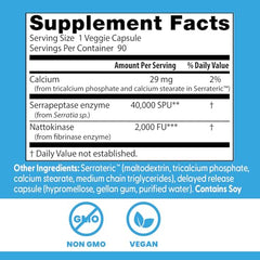 Doctor's Best Natto-Serra label on bottle communicates gluten-free ingredients.