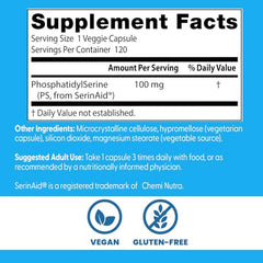 Doctor's Best phosphatidylserine memory support chart suggesting learning benefits