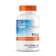 Doctor's Best PQQ bottle front view, non-GMO and vegan energy support.