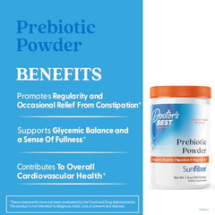 Doctors Best prebiotic Sunfiber powder dissolves cleanly in water